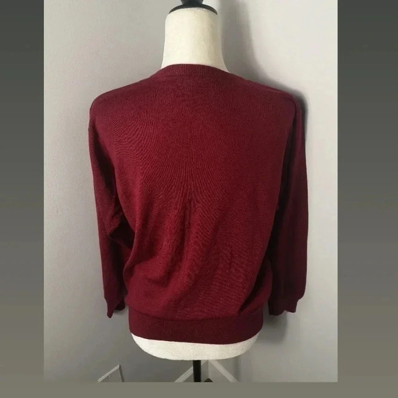 Vintage Pringle of Scotland Argyle cardigan burgundy - Picture 2 of 10